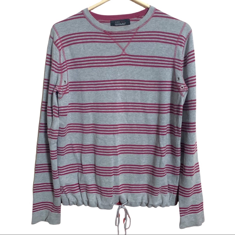 Zara Man Men’s Long Sleeved Stripe Tee Shirt M